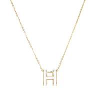 new fashion stainless steel h letter necklace for women driped oil initial name pendant necklace charms colorful neck jewelry