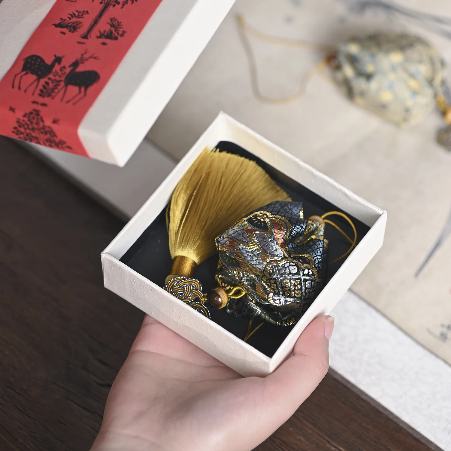 ★The Start of the широко известная s {sung} парчовая теплая милая сумка с дзен чай древние