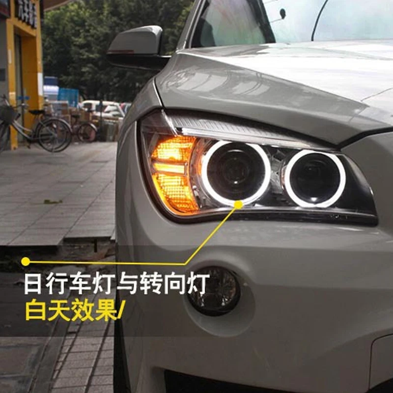 Автомобильные фары для BMW X1 09-15 фар светодиодные ангельские глазки дневного и