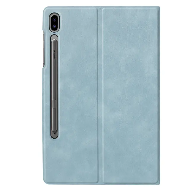 light blue Магнитный Премиум PU кожаный чехол для Samsung Galaxy Tab S6 10,5 SM-T860 SM-T865 10," планшет Funda TPU Чехол+ пленка+ ручка - Цвет: light blue