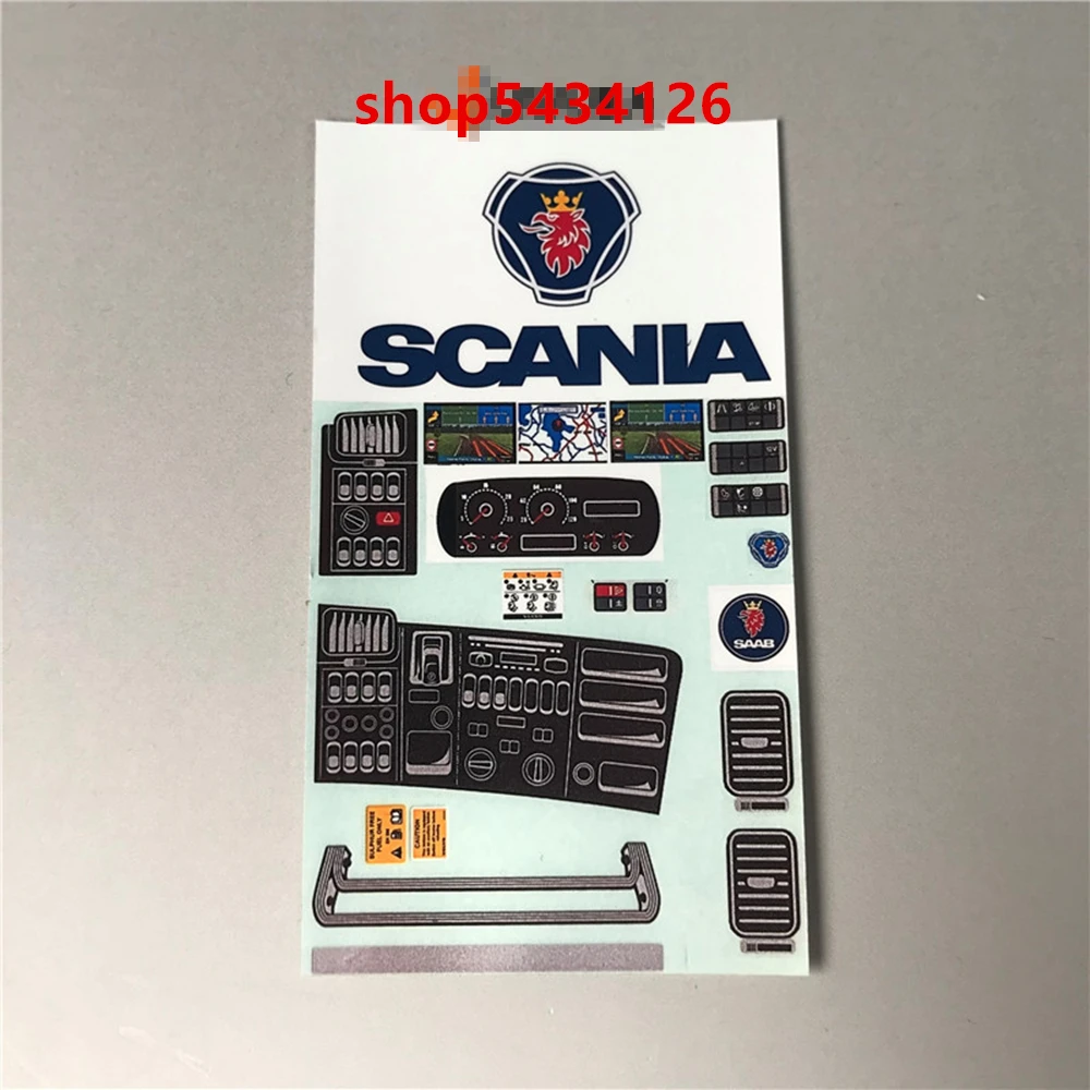 Наклейки для украшения салона кабины 1/14 Rc тракторный прицеп Tamiya Scania R620 Lesu MAN TGX BENZ