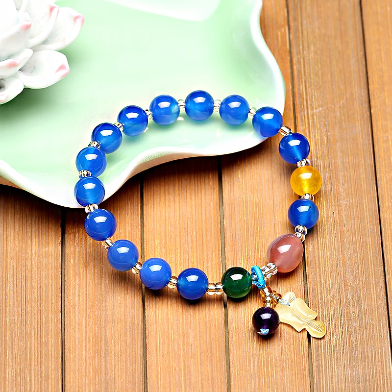 Jinzeyi Горячая Распродажа натуральный браслет из синего камня очаровательный