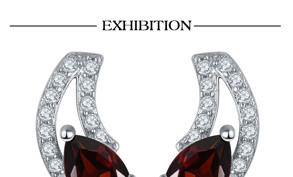 Hutang Garnet женские серьги-гвоздики натуральный рубин Твердые стерлингового серебра 925 пробы изящные элегантные классические ювелирные изделия Новое поступление