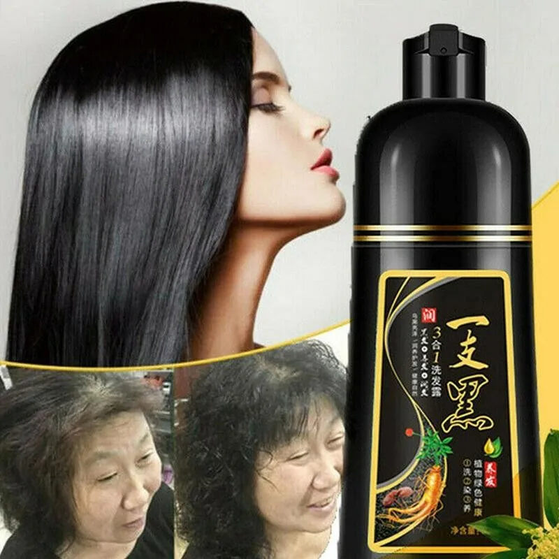 

500ml Natural Hair Dye Color Shampoo Nourishes Black wine red Purple Brown Color hair Dying Cream Shampoo