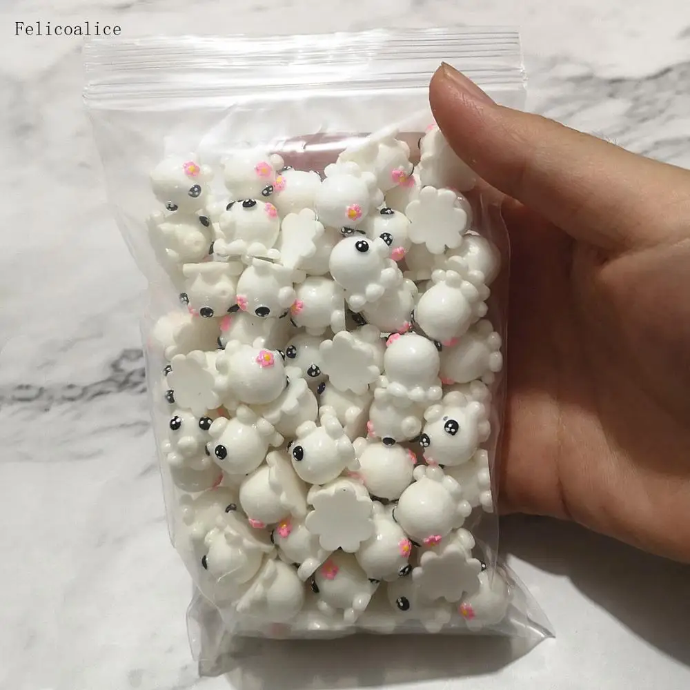 100 шт слайм DIY аксессуары Мультяшные животные торт игрушка Смола Рождество утка пушистый прозрачный поставки слаймов Подарочная игрушка