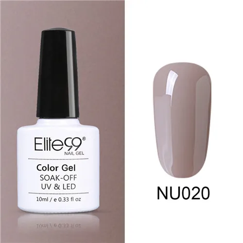 NU020 Elite99 Гель-лак Набор UV Vernis Полупостоянный праймер верхнее покрытие 10 мл телесный гель лак для ногтей, маникюр гель лак PolishesNails - Цвет: NU020