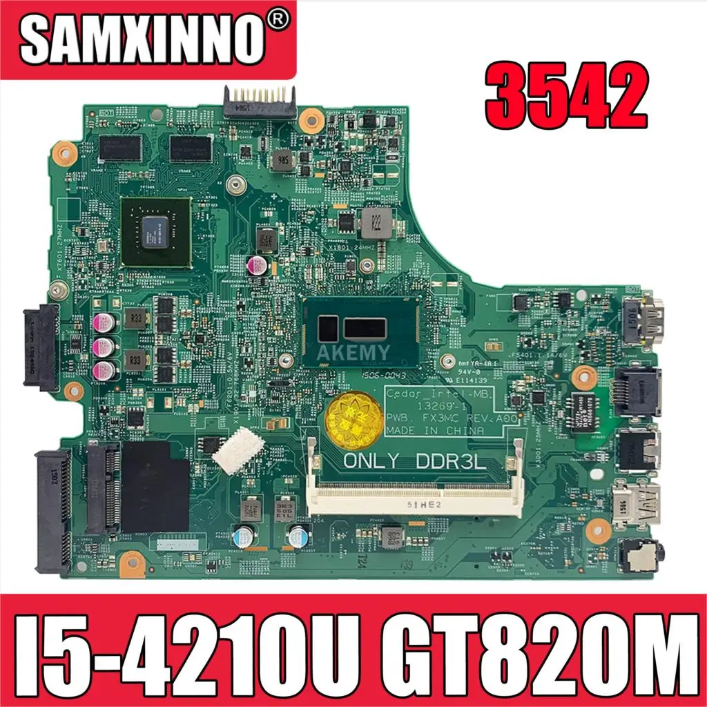 Материнская плата AKemy 13269 1 для DELL inspiron 3542 3442 5749 840 материнская PWB FX3MC REV A00 I5 4210U