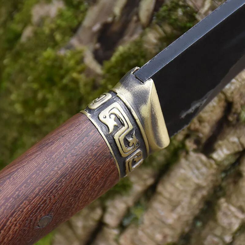 Longquan кованый бытовой нож для резки древесины уличный рукоятка