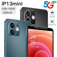 global version ip13mini 4 72 inch 6gb128gb mobile phone 4300mah battery face wake fingerprint audio out port3 5mm unlock phone
