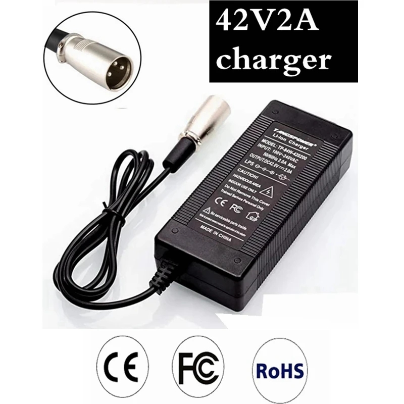 42В 2A Электрический велосипед литиевая батарея зарядное устройство для 36V литий