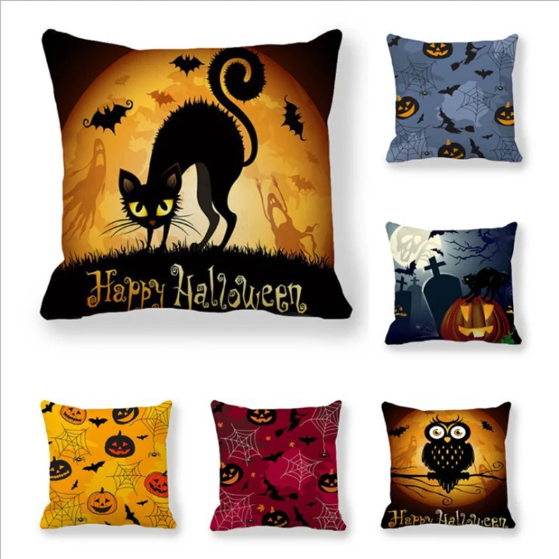 

Hot Sale Pillowcase Cartoon Printed Cushion Cover Home Decor Cotton Linen Pillow Covers Sofa Cushions Pillow Cases Home Textile