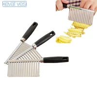 potato cutter stainless steel potato chip french fry cutter maker potato wave shape cutter knife carrot slicer kitchen gadgets