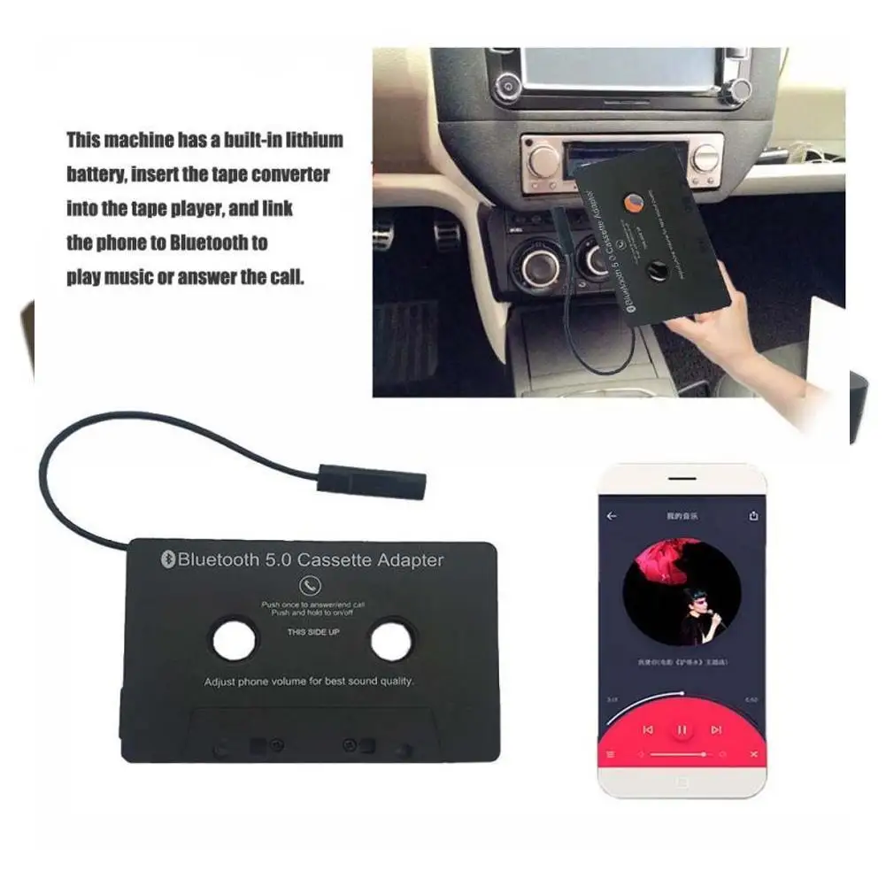 

Wireless Bluetooth 5.0 Cassette Tape Player Old Cassette Adapter USB with Audio Player Stereo Car Adapter Tape Cassette Q6H5