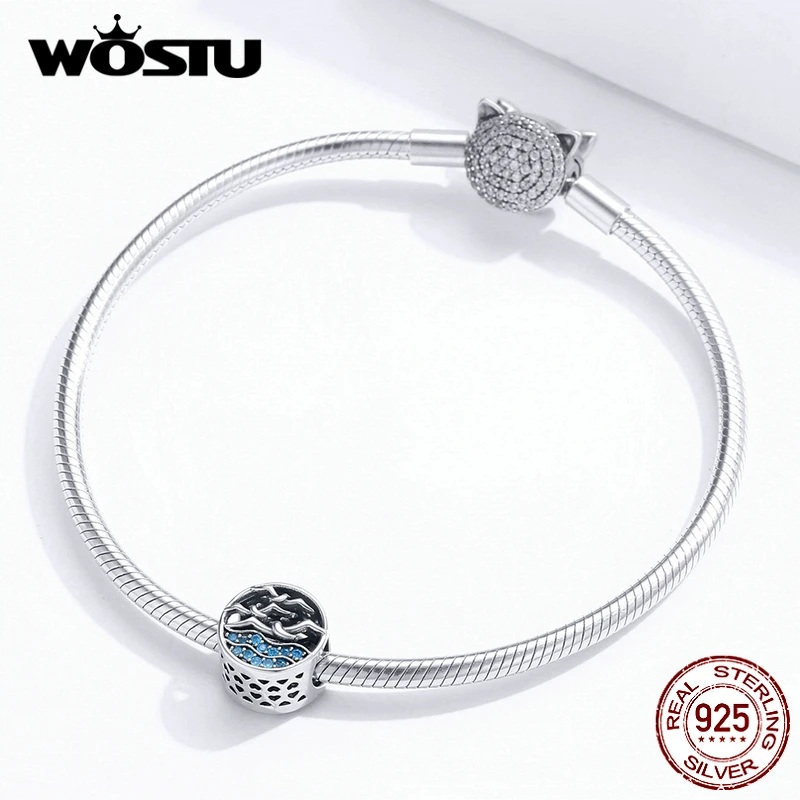 Подвеска в виде чайки из серебра 925 пробы с синим цирконием|Ювелирные шармы| |