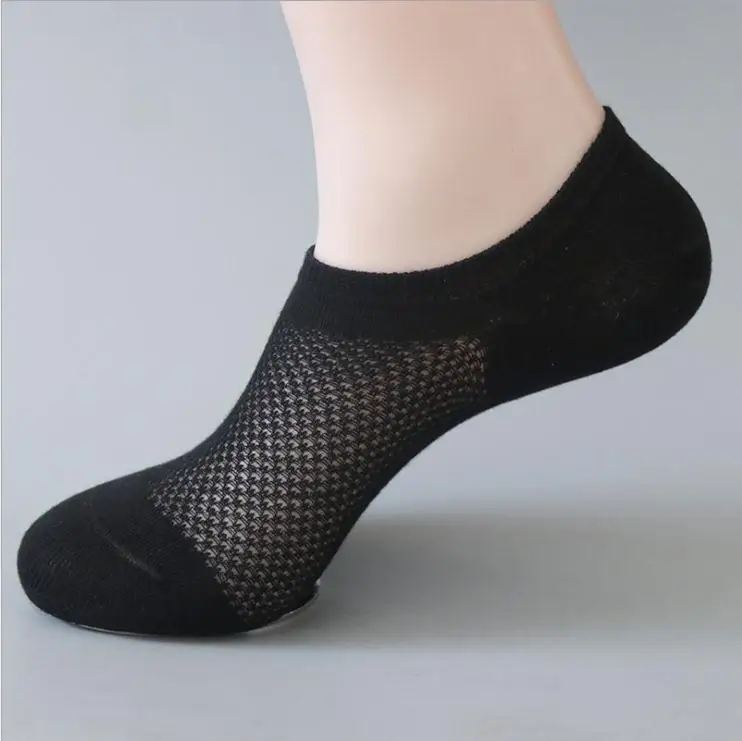 

5 Pairs Summer Casual Solid Mesh Men White Socks Breathable Thin Male Cool Socks No Show Ice Cotton Short Socks Gifts for Men