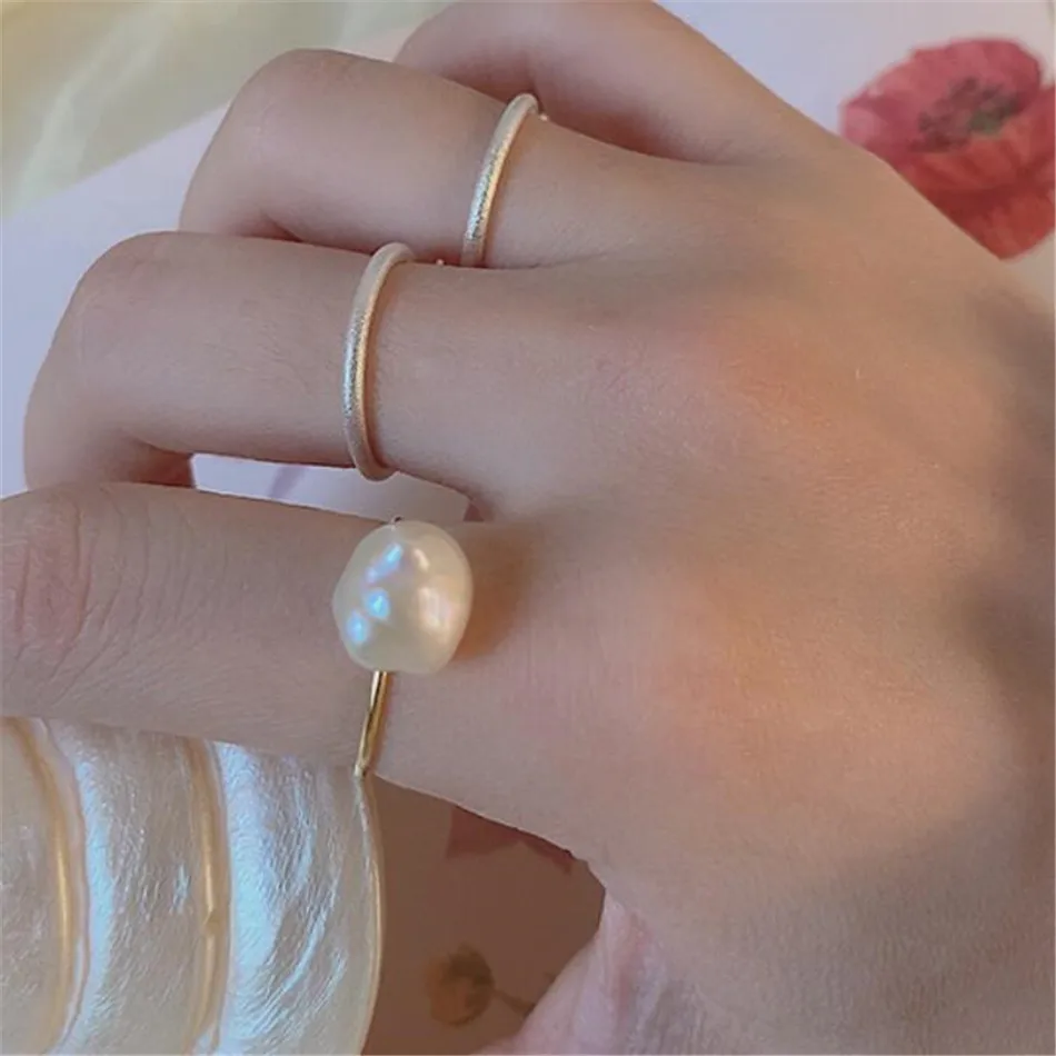 

National Baroque special-shaped pearl wrapped gold wear ring Easter New Year Beautiful Ear stud VALENTINE'S DAY Accessories