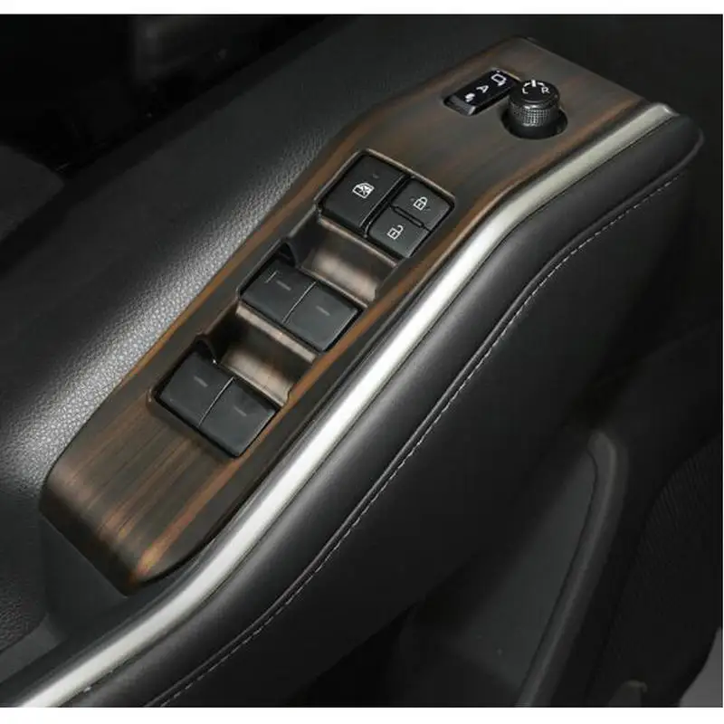

ABS Wood grain Car Armrest Door Window Glass Lift Switch Panel Cover Trim for LHD Toyota Highlander 2021 2022