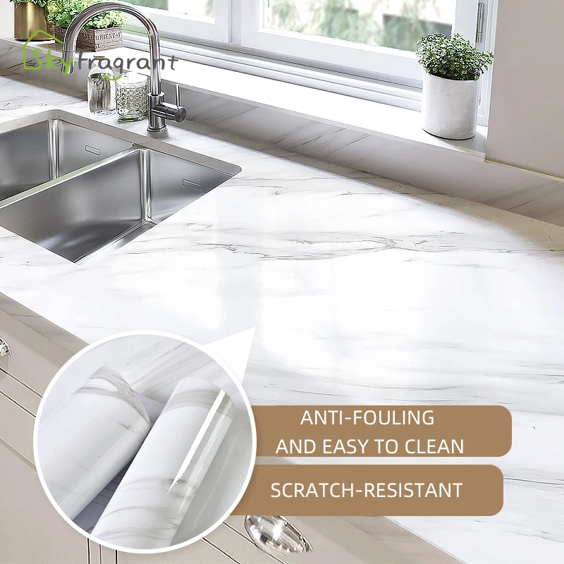 marble wallpapers kitchen desktop waterproof oil proof sticker furniture countertop wardrobe refurbished stickers self adhesive free global shipping