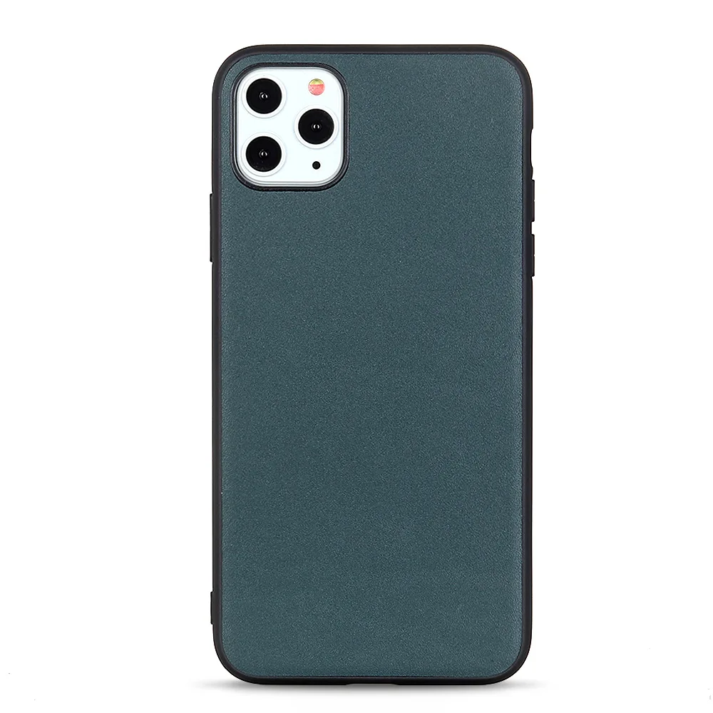 Защитный чехол из воловьей кожи для iPhone X XR XS 11 Pro Max полноразмерный зеленый мягкий