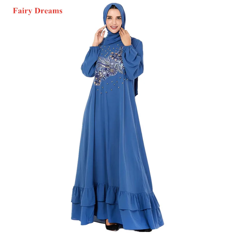 Женское платье кафтан с вышивкой из бисера Турецкая Турция Бангладеш