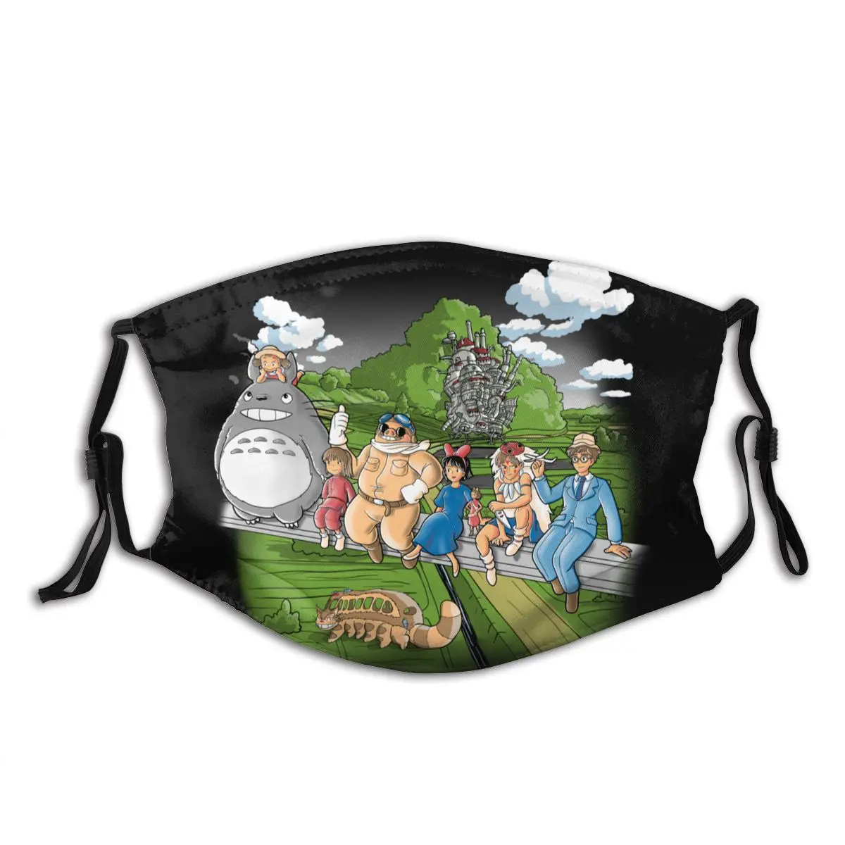 Маска для лица с фильтрами внутри с аниме Хаяо Миядзаки Мой сосед Тоторо, Унесенные призраками, Огино Чихиро, Принцесса Мононоке.