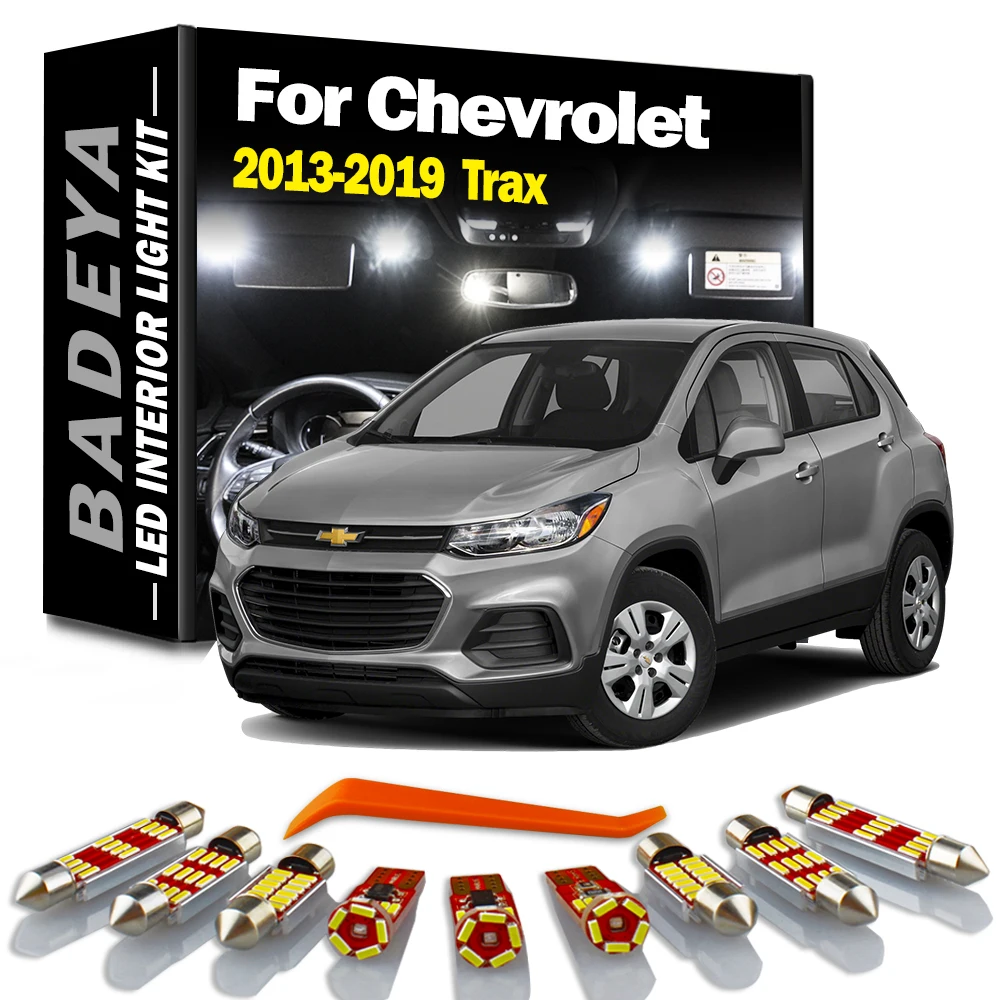 

BADEYA, 13 шт., осветительный комплект для Chevrolet светодиодная интерьерная с Canbus Map 2013-2019, купольное зеркало для багажника, лампа для номерного зна...