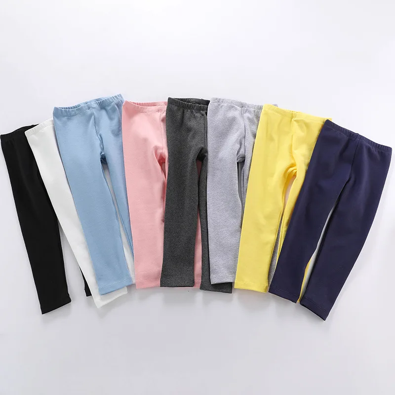 Леггинсы для девочек осенние модные эластичные леггинсы карамельных цветов