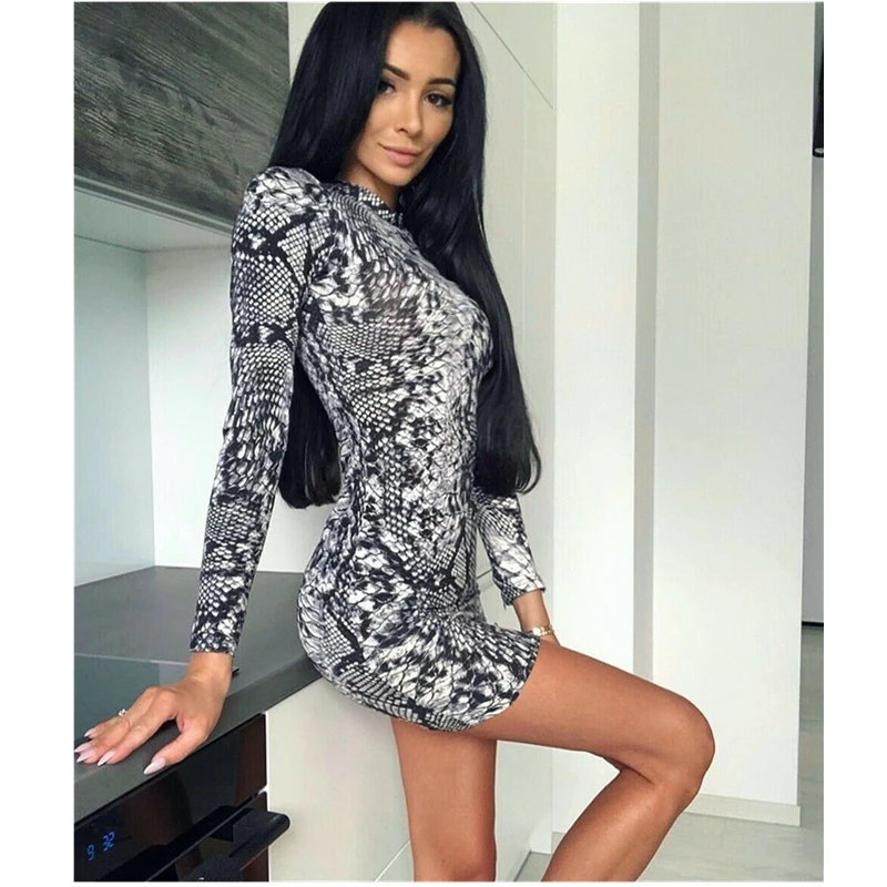 Модное Трендовое женское облегающее мини платье с длинным рукавом осеннее Новое