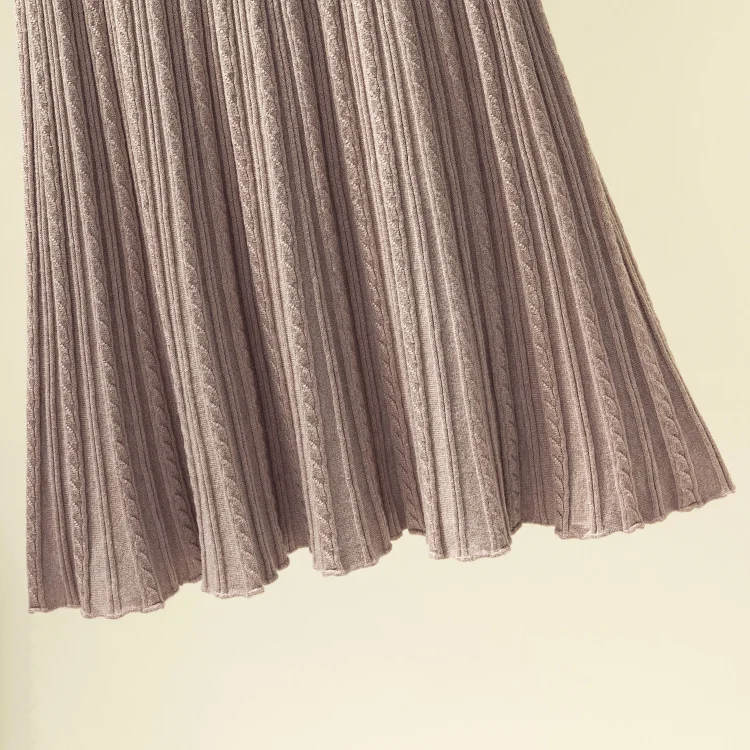 Юбка-миди Женская трикотажная мягкая плиссированная юбка в Корейском стиле
