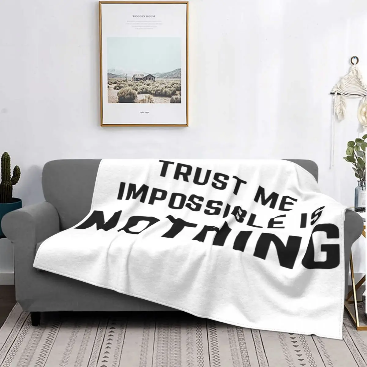 

Trust Me Impossible Is Nothing 2-manta a cuadros para cama, cobertor para cama, toalla, manta doble a cuadros en el sofá
