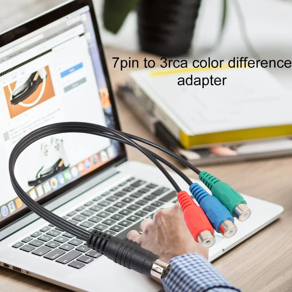 7 Pin S Video Male to 3 RCA Female RGB компонентный кабель адаптер ТВ конвертер| |