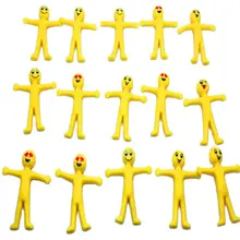 Smiley Man Stretchy Toy Stress Relief Bouncy Fidget Toy Adorable Colorful Yellow Party Favors School Prizes Birthday Gifts