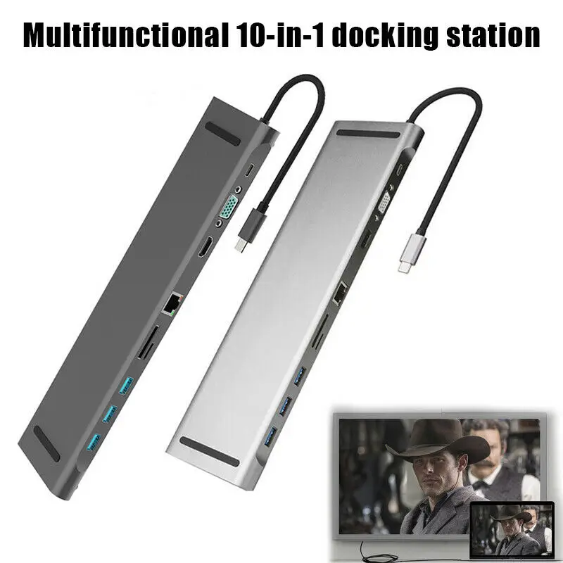 10 в 1 Type C к совместимость с USB 3 0 адаптер док станция для MacBook Pro Huawei Mate 30