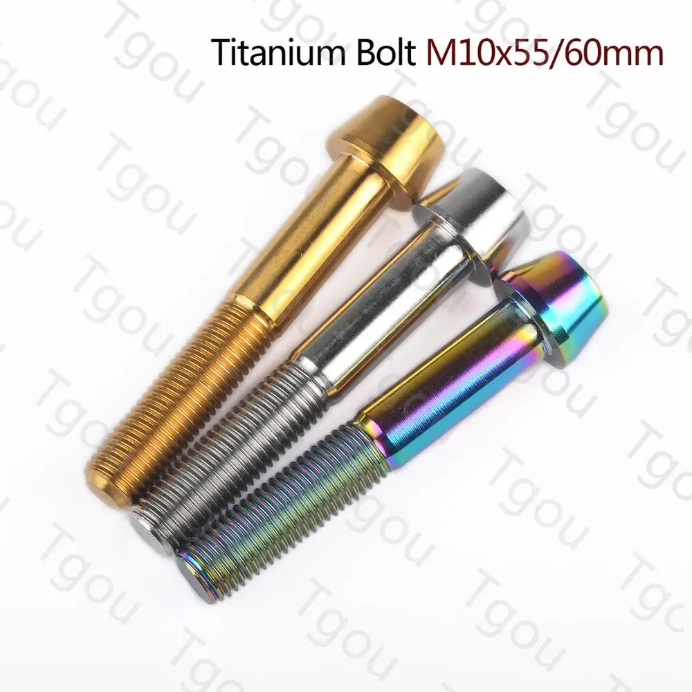 Титановый болт Tgou M10x55 шаг 60 мм 1 25 дюйма шестигранные винты с конической головкой