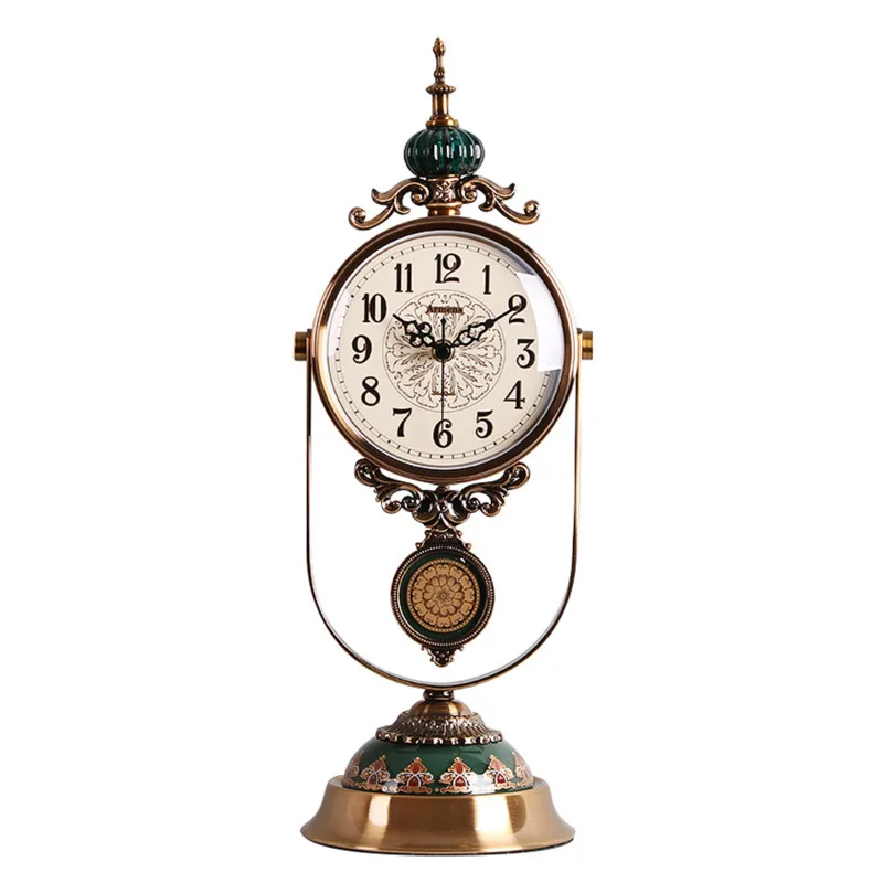 

Европейские керамика качели часы украшения настольные часы Гостиная большой Настольный светильник класса люкс часы Американский бесшумны...