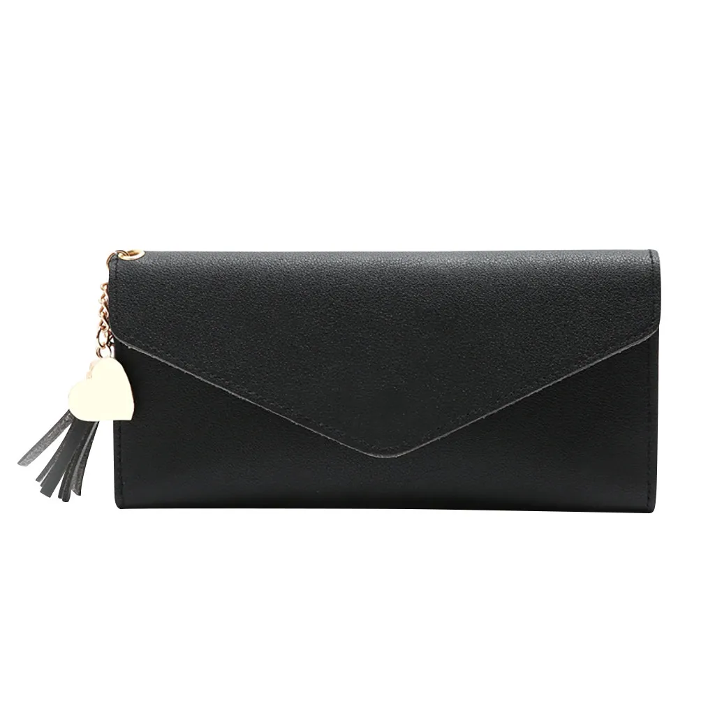 

Women Bag Card Package Multi-card Holder Coin Bag Fashion Long Tassel Wallets Wild retro Simple Popular Temperament Buckle