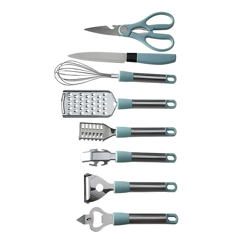 9 set stainless steel kitchen gadget sets potato fruit peeler grater can opener household scissors kitchenaid accessories free global shipping