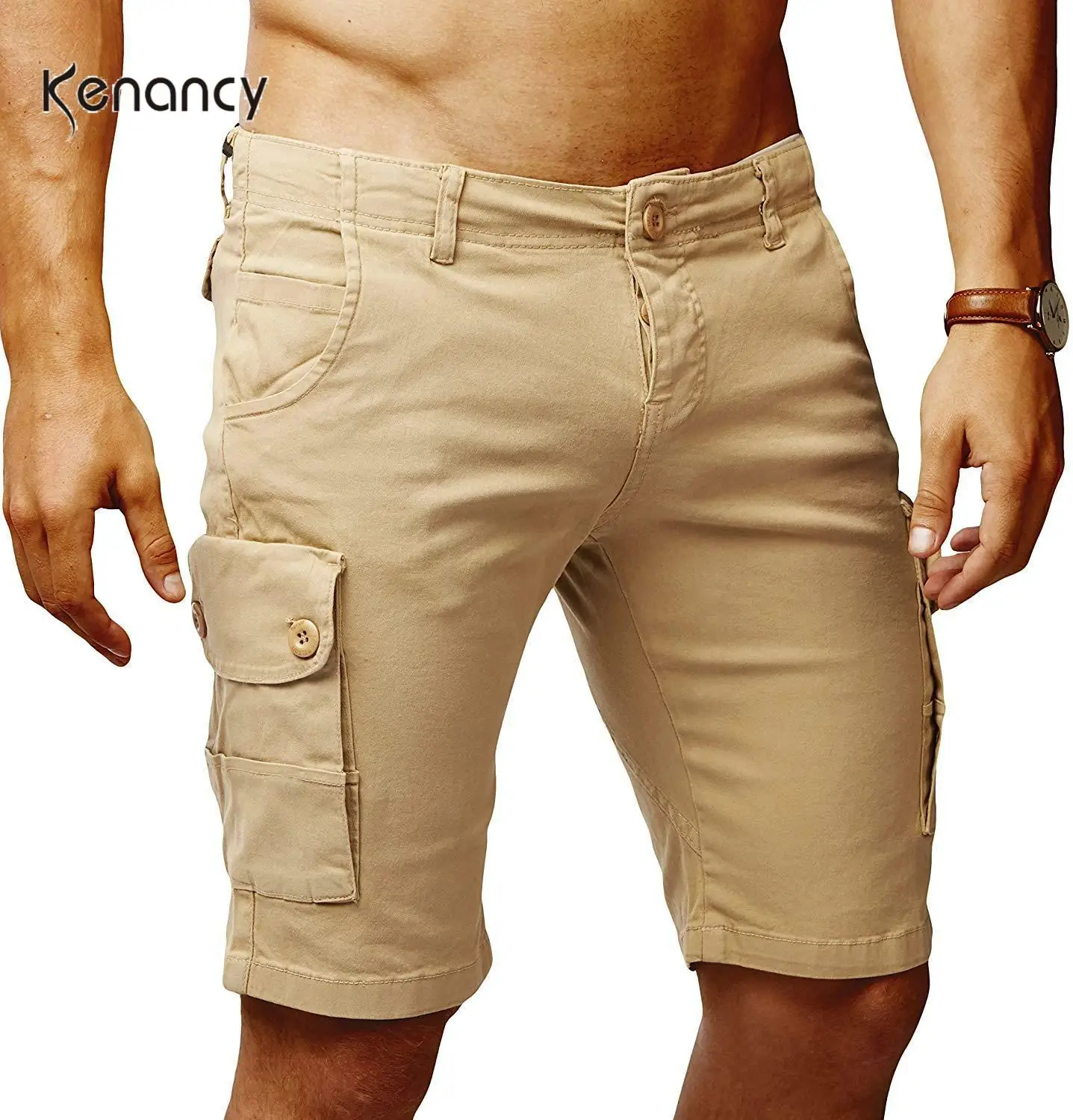 Мужские шорты карго Hemiks 5 видов цветов летние однотонные на плоской подошве с