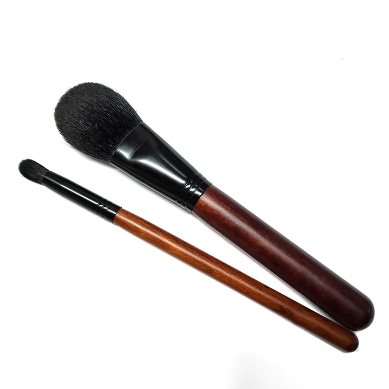 2 Pcs Natural Goat Hair Blush highlight Powder Brush Blending Eyeshadow Brushes Kit Professional Make Up Cosmetic | Красота и