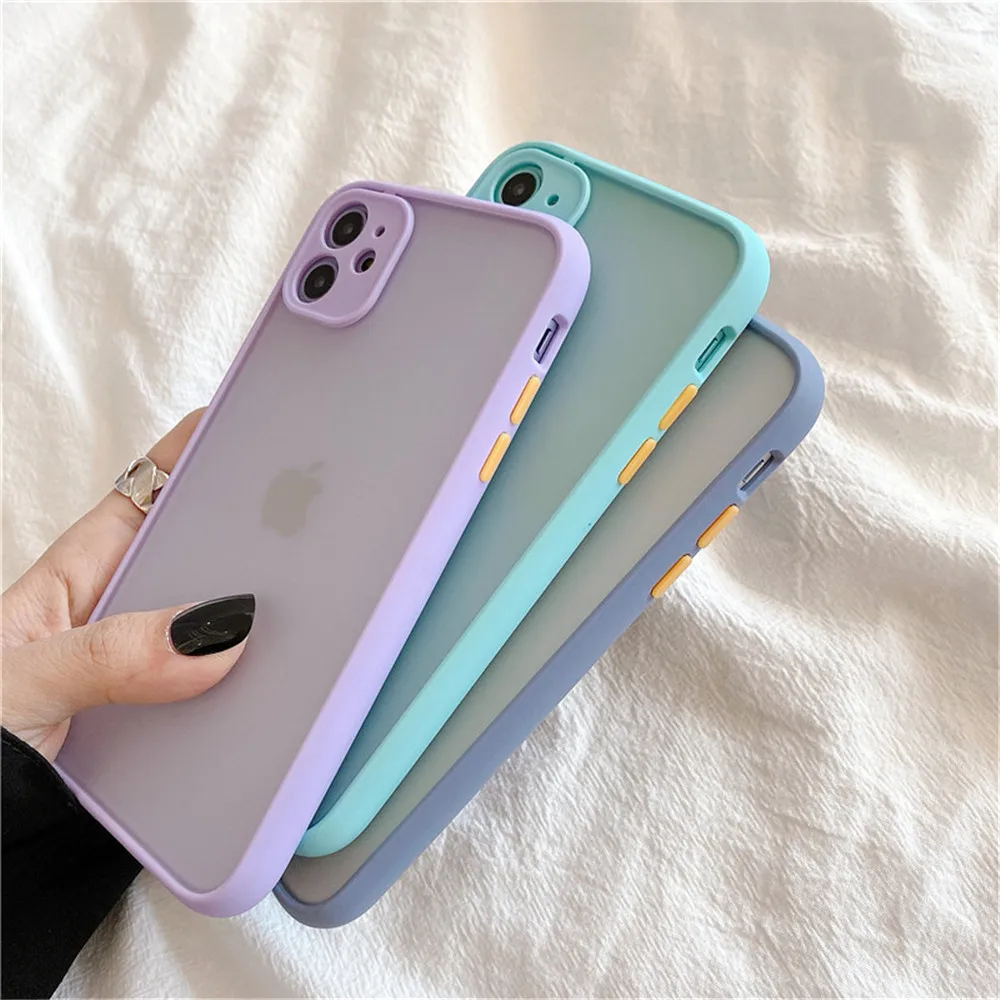 Силиконовый противоударный чехол контрастных цветов для телефона iPhone 11 Pro X XR XS Max