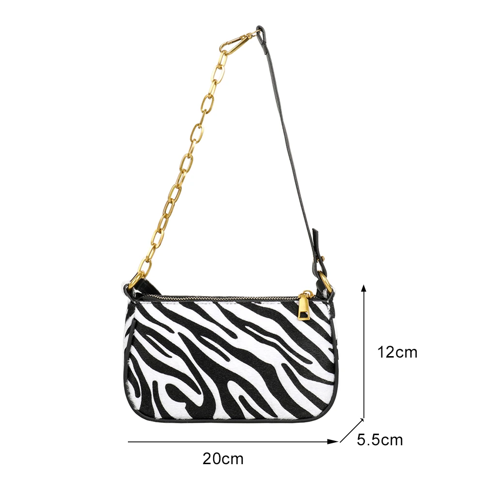 

Retro Zebra Women Shoulder Crossbody Bag Women Chain Messenger Satchel Street Travel Handbag