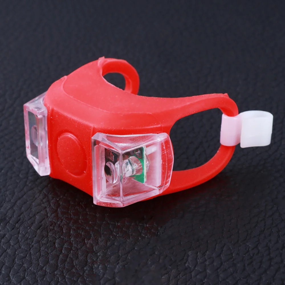 

2 PCS LED Front Light Silicone Bike Rear Light Tail Lamp Waterproof Cycling Flash Safety Light MTB Accessories (Red + Green)