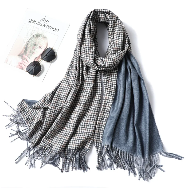 

Brand designer 2020 new winter scarf women warm thick soft shawls and wraps Two Side ladies pashmina bandana female echarpe