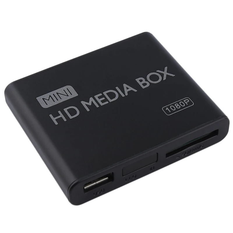 Mini Media Player 1080P HDD Box TV Video Multimedia Full HD with SD MMC Card Reader EU Plug | Электроника