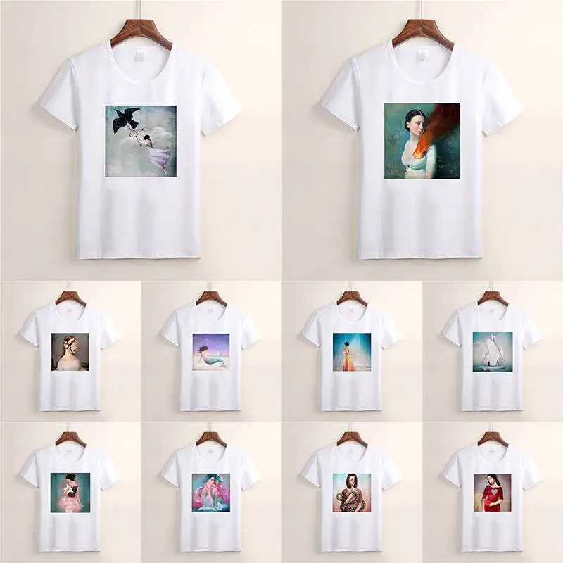 Стильная женская футболка с принтом для девочек Harajuku футболки женщин летняя