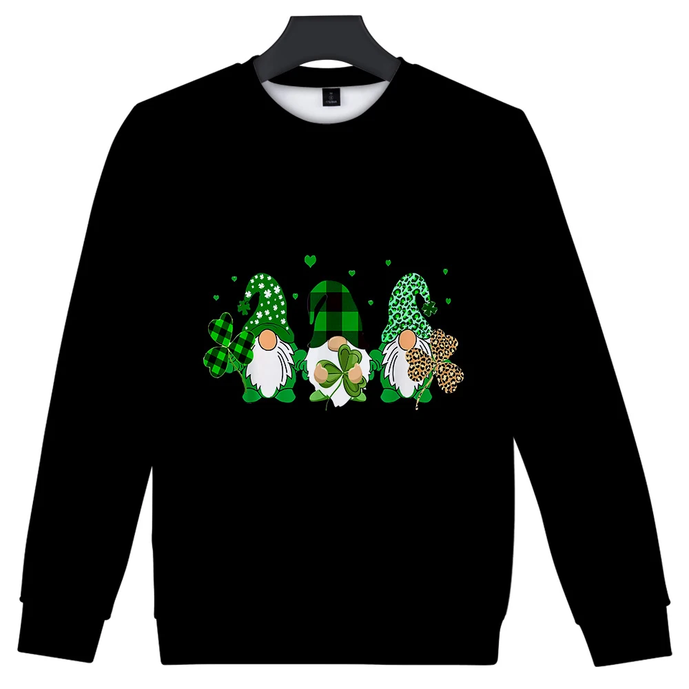 

St. Patrick's Day O-Neck Hoodie Green Full Sleeve Hoodies Fashion Clothes All-Match Unisex 3D printing Sweatshirt