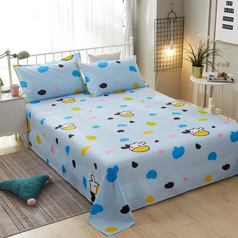 1 шт. Мультфильм Подводный мир небольшой Животные плоский лист 130x230 см/160x230 см/200x230 см/230x250 см/250x270 см Размеры набор постельного белья постельное белье