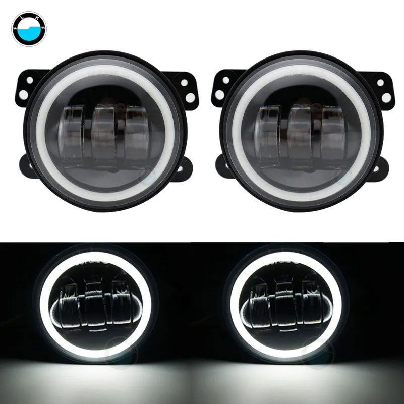 white DRL D 2X" дюймовые круглые светодиодные противотуманные фары для внедорожных противотуманных фар для Jeep Wrangler Jk Dodge hummer H1 H2 - Цвет: white DRL D