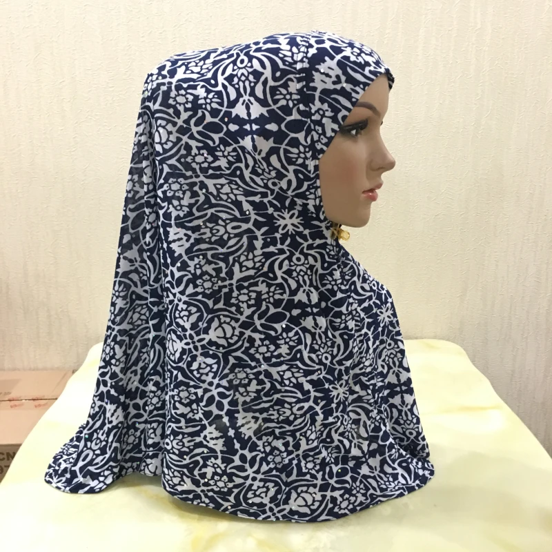 H1362 новейшие принты среднего размера хиджаб amira тянущийся мусульманский шарф