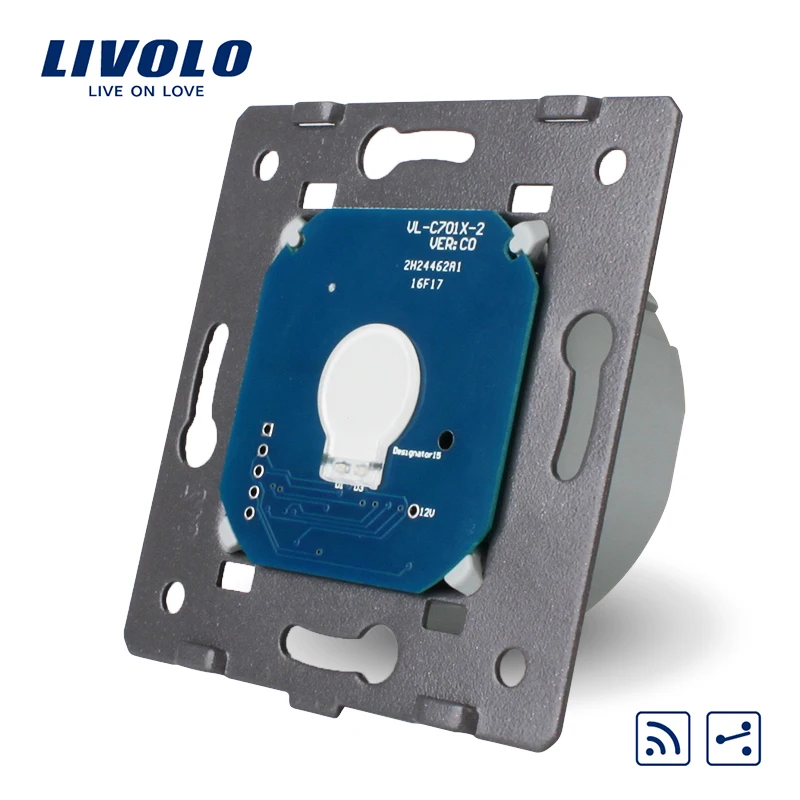 

Livolo/Стандартный, 1Gang 2 Way, сенсорный пульт дистанционного управления переключатель без Стекло Панель, переменный ток, 220 ~ 250 В + светодиодный и...